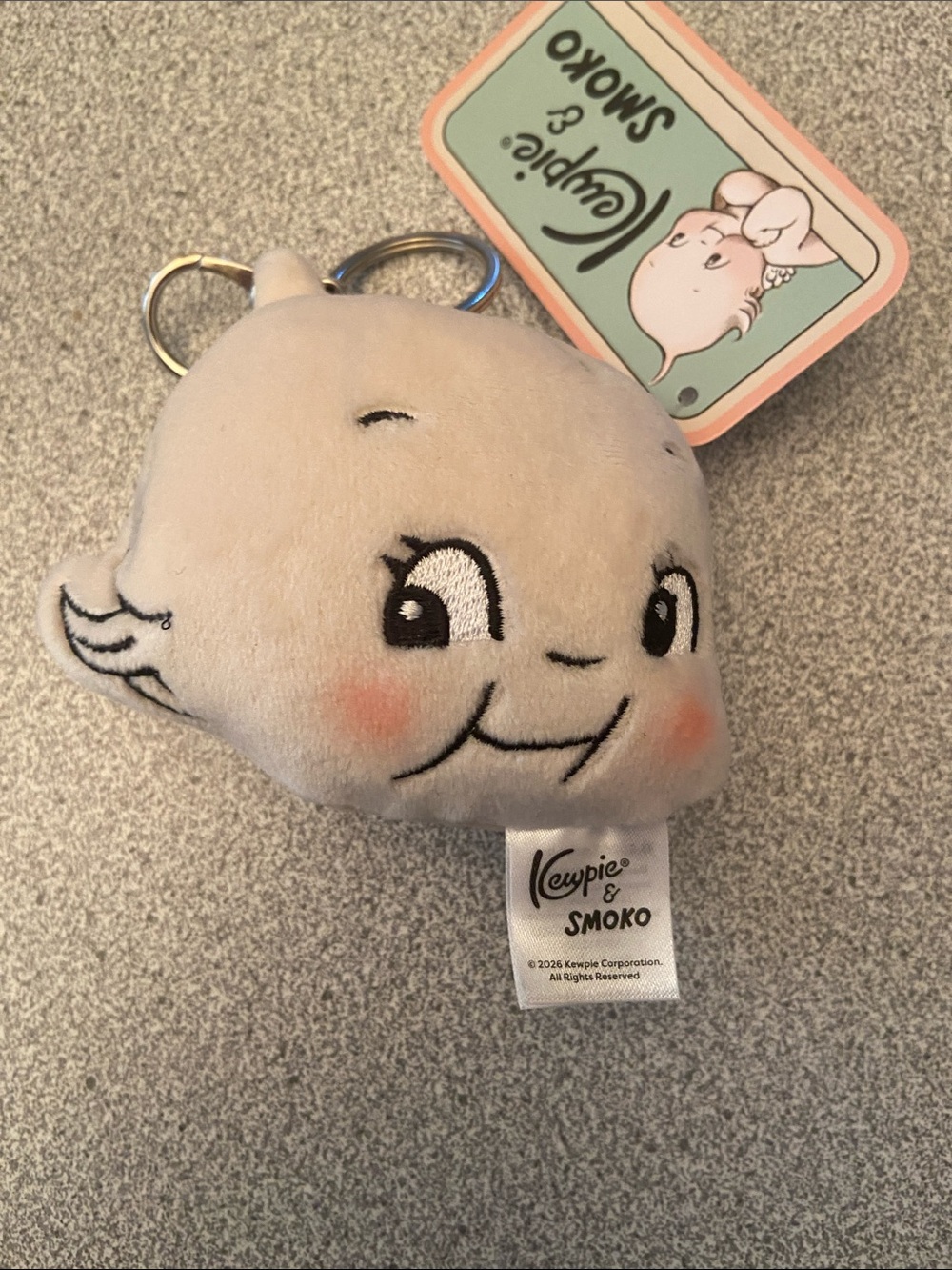 Plush Keychain - Cream Kewpie Face